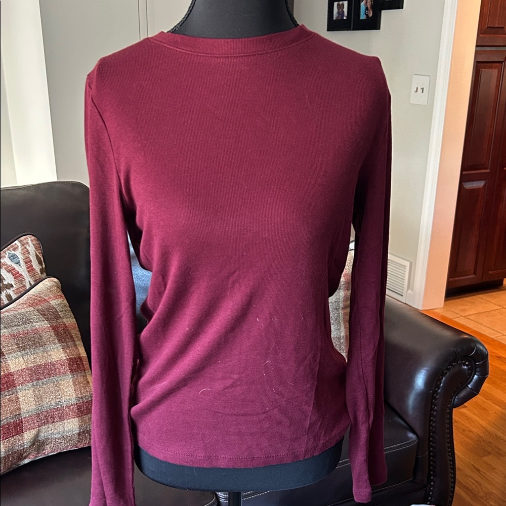 a new day Burgundy Long Sleeve Tee